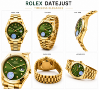 Luxury Gold-Tone Green Dial Men's Watch – Classic Premium Design