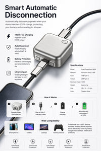 Smart Auto Disconnect USB-C Charging Adapter – Intelligent Battery Protection Device