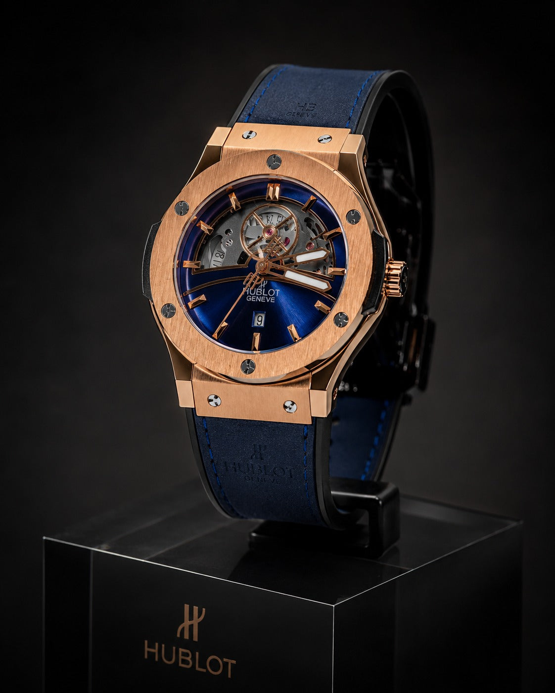 Hublot Classic Fusion Rose Gold Skeleton Automatic – Blue Sunburst Dial | Luxury Swiss Mechanical Watch