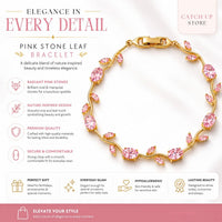 Pink Stone Tulip Bracelet – Nature-Inspired Luxury Jewelry