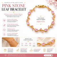 Pink Stone Tulip Bracelet – Nature-Inspired Luxury Jewelry