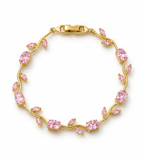 Pink Stone Tulip Bracelet – Nature-Inspired Luxury Jewelry