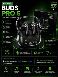 Buds Pro 6 True Wireless Earbuds with ANC/ENC, Deep Bass & Bluetooth 5.3
