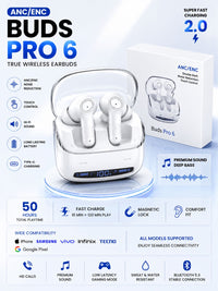 Buds Pro 6 True Wireless Earbuds with ANC/ENC, Deep Bass & Bluetooth 5.3