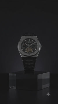 TIMAS Silver Skeleton Automatic Mechanical Watch – Luxury Stainless Steel Wristwatch with Integrated Bracelet, Open-Heart Tourbillon Style Dial & Sapphire Crystal